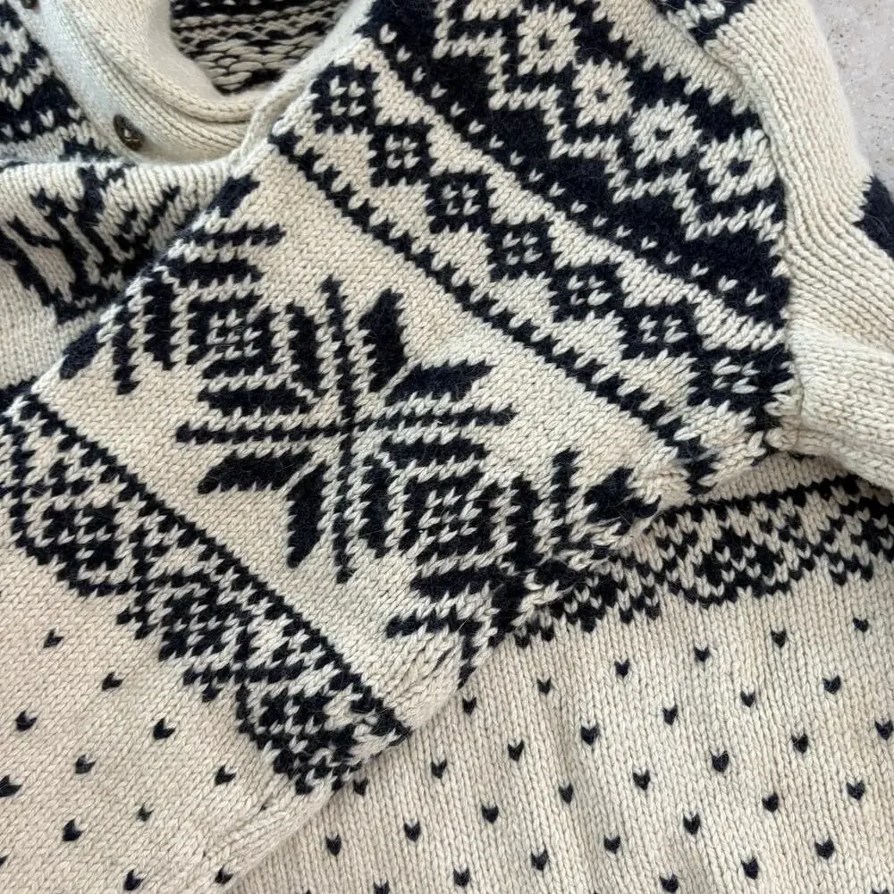 Vintage Polo Ralph Lauren Men’s Fair Isle Shawl Collar Sweater XL Wool - Picture 9 of 10